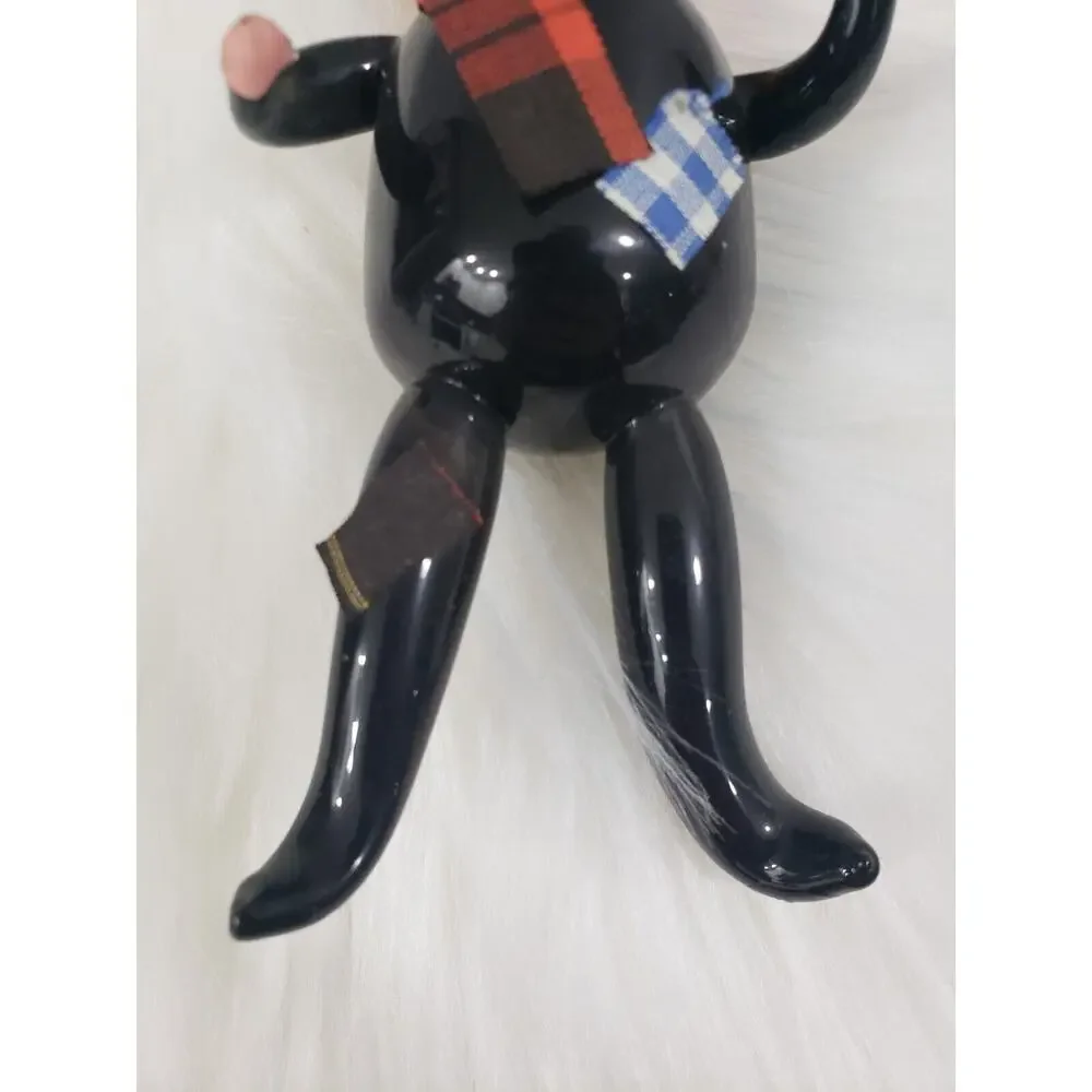 VTG Soffieria De Di Carlini‎ Blown Glass Christmas Ornament Scarecrow Patchwork
